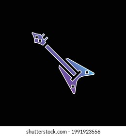 Icono de vector de gradiente azul de guitarra de base