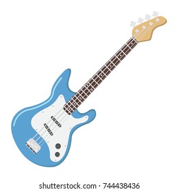 Bass guitar flat icon, music and instrument, sound sign vector graphics, a colorful solid pattern on a white background, eps 10.