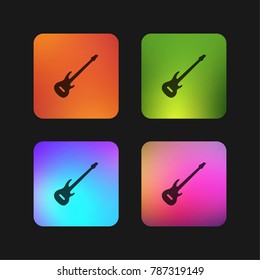 Bass Guitar four color gradient app icon design