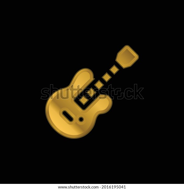 Bass Guitar Gold Plated Metalic Icon Stock Vector Royalty Free 2016195041 Shutterstock