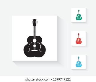 Bass Guitar Icon Flat Graphic Design with white background