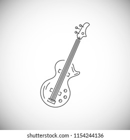 Bass guitar icon isolated on background. Line style. Vector illustration