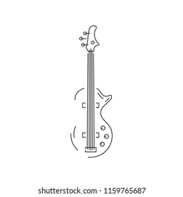 Bass guitar icon isolated on background. Line style. Vector illustration