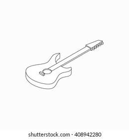 Bass guitar icon, isometric 3d style