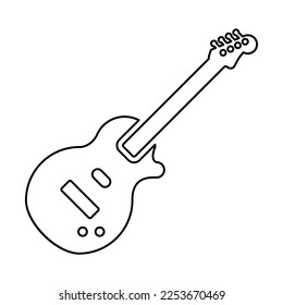 Bass Guitar Icon In Line Style