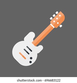 Bass Guitar Icon Music Instrument Concept Flat Vector Illustration