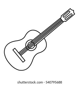 Bass guitar icon. Outline illustration of bass guitar vector icon for web