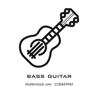 Bass guitar icon signs
