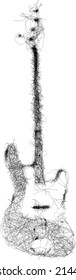 Bass guitar line drawing style, vector design