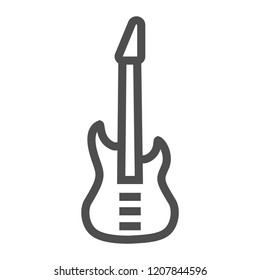 Bass guitar line icon, music and string, instrument sign, vector graphics, a linear pattern on a white background, eps 10.