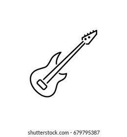 Bass guitar minimal icon. Musical instrument line vector icon for websites and mobile minimalistic flat design.