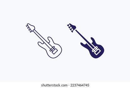 Bass Guitar, music vector illustration icon