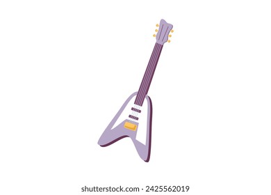 Bass Guitar Musical Instrument Flat Sticker Design