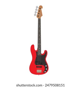 Bass Guitar Red 4 Strings