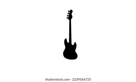 Bass Guitar silhouette, high quality vector