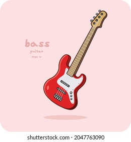 Bass guitar, vector design and isolated background