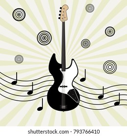 Bass guitar. Vector illustration.