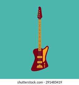 Bass guitar. Vector illustration in flat style design.