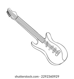 Bass Guitar Vector, Vintage Bass Guitar stock Illustration