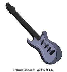 Bass Guitar Vector, Vintage Bass Guitar stock Illustration