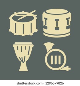 bass icon set with tuba and drum vector illustration
