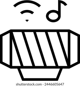 bass icon. Thin linear style design isolated on white background