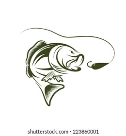 bass and lure vector design template