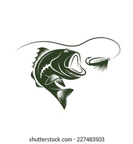 Bass Fishing Logo Simple Elegant Bass Stock Vector (Royalty Free ...