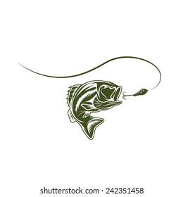 bass and lure vector design template