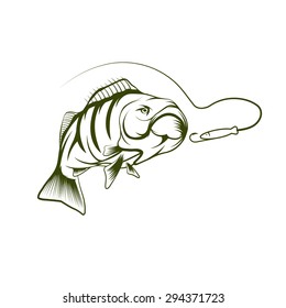 bass and lure vector design template