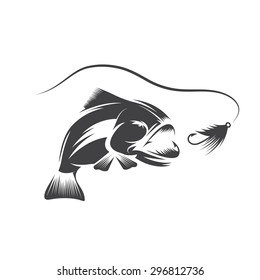 bass and lure vector design template