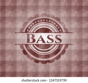 Bass  red geometric pattern emblem. Seamless.
