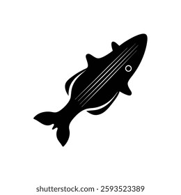 Bass Silhouette Vector Art | Black Bass Fish Illustration Design