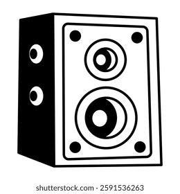 Bass speaker icon in hand drawn style 
