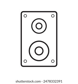 Bass speaker icon. Music speaker icon. Outline bass speaker vector icon for web design isolated on white background. Vector illustration. Eps file 122.