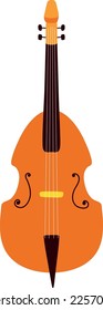 Bass string instrument. Classic orchestra color icon