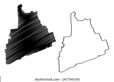 Bas-Sassandra District (Ivory Coast, Republic of Cote dIvoire) map vector illustration, scribble sketch Bas-Sassandra map