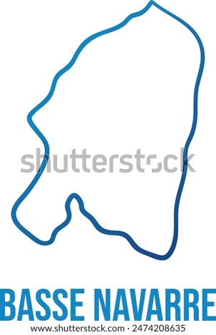 Basse Navarre region of Basque country simple outline map