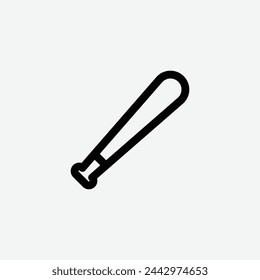 Basseball bat icon. Basseball bat isolated on white background. Basseball bat vector illustration. Sign. Symbol. Button. Element. Silhouette. Logo. web. Sticker