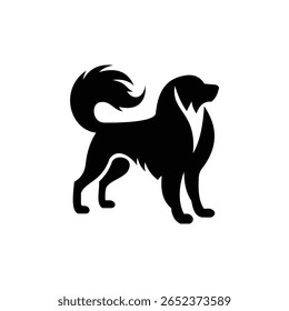 Basses Hound Dog Vetor Silhueta em preto sobre fundo branco