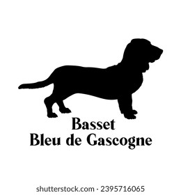 Basset Bleu de Gascogne Dog silhouette dog breeds dog monogram logo dog face vector