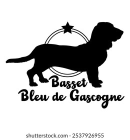 Basset Bleu de Gascogne dog silhouette,  dog, dog breeds, logo, vector, silhouette, logo design, animal, illustration, icon, sign, design, black,  symbol, pet