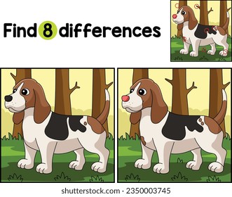 Basset Hound Dog Find The Differences 