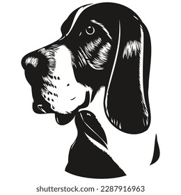 Basset Hound dog logo hand drawn line art vector drawing black and white pets illustration
