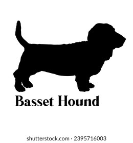 Basset Hound Dog silhouette dog breeds dog monogram logo dog face vector