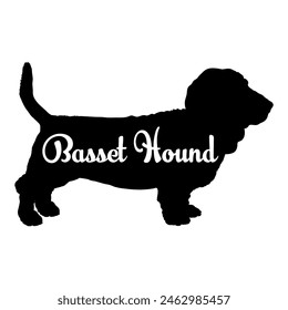 Basset Hound Dog silhouette dog breeds logo dog monogram vector