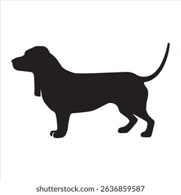Basset Hound Dog silhouette icon vector illustration design on white background