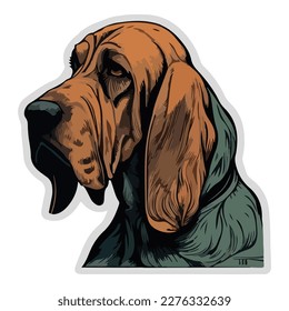 Basset Hound Flat Icon Isolated On White Background