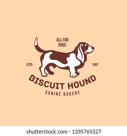 Basset hound logo design template. Vector illustration.
