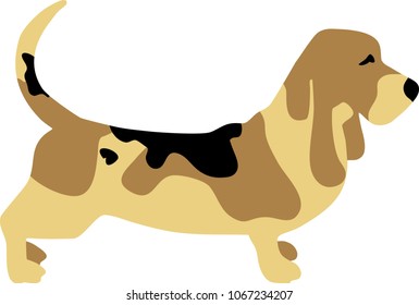 Basset Hound Silhouette Comic Style Stock Vector (Royalty Free